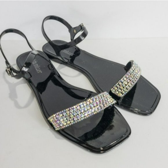 Olivia Miller Palizzi Jelly Sandals Black -9 - Picture 5 of 6